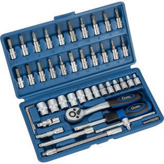 Condor Steckschlüssel-Satz, 46-tlg., 1/4", 6-kant 4-14 mm