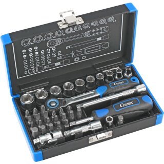 Condor Steckschlüssel und Bit-Satz, 38-tlg., 1/4", 6-kant 5.5-14 mm