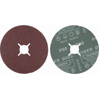BGS technic Fiber-Schleifscheiben-Satz | Körnung 60 | Aluminiumoxid | 10-tlg.