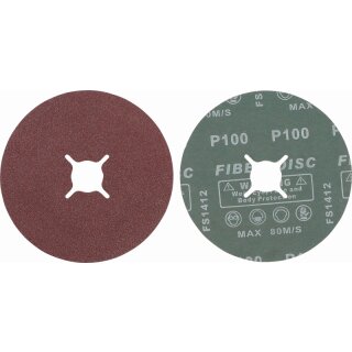 BGS technic Fiber-Schleifscheiben-Satz | Körnung 100 | Aluminiumoxid | 10-tlg.