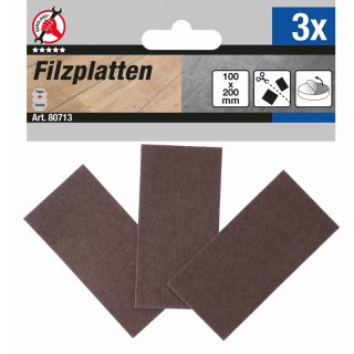 Kraftmann Filzgleiter | Platten | braun | 100 x 200 mm | 3-tlg.
