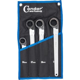 Condor Leitungs-Knarren-Ringschlüssel-Satz, 4-tlg., 24-32 mm