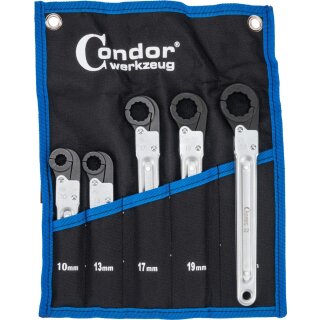 Condor Leitungs-Knarren-Ringschlüssel-Satz, 5-tlg., 10-22 mm