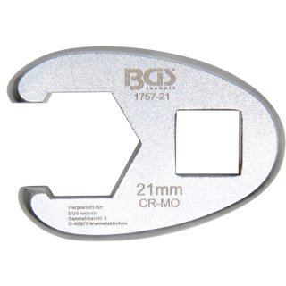 BGS technic Hahnenfußschlüssel | Antrieb Innenvierkant 12,5 mm (1/2") | SW 21 mm