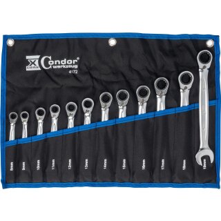 Condor Ratschen-Ring / Gabelschlüssel-Satz, xcess performance, 12-tlg., 8-19 mm
