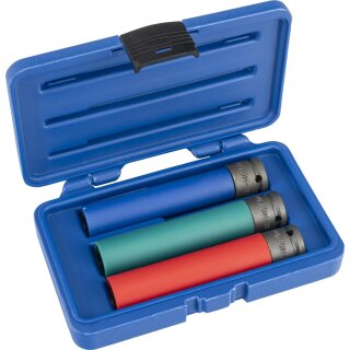 Condor Radmuttern-Einsätze, extra lang, 3-tlg., 1/2?, 150 mm, CrMo, 6-kant 17-21 mm