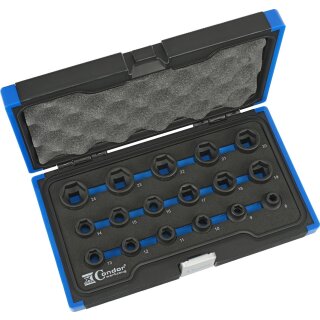 Condor Kraftsteckschlüssel-Satz, 17-tlg., 1/2", 6-kant 8-24 mm
