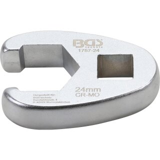 BGS technic Hahnenfußschlüssel | Antrieb Innenvierkant 12,5 mm (1/2") | SW 24 mm