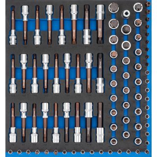 Condor Schaumeinlage Bit-Stecknüsse 2/3, xcess performance, 89-tlg., 1/4+1/2"
