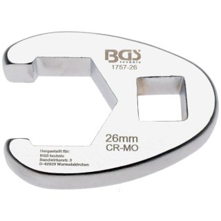 BGS technic Hahnenfußschlüssel | Antrieb Innenvierkant 12,5 mm (1/2") | SW 26 mm