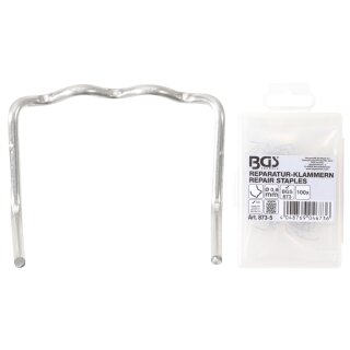 BGS technic Reparatur-Klammern | L-Form | Ø 0,8 mm | 100-tlg.