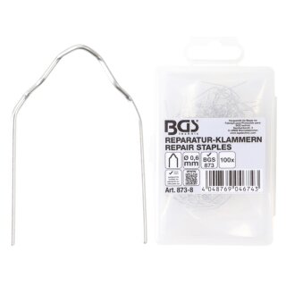 BGS technic Reparatur-Klammern | V-Form | Ø 0,6 mm | 100-tlg.