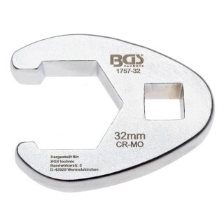 BGS technic Hahnenfußschlüssel | Antrieb Innenvierkant 12,5 mm (1/2") | SW 32 mm