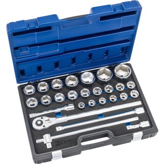 Condor Steckschlüssel-Satz, 27-tlg., 3/4", 6-kant 19-60 mm