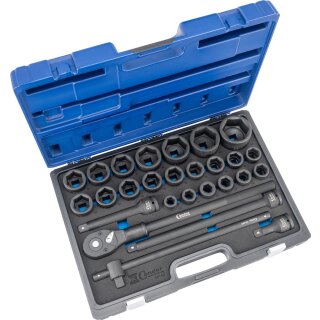 Condor Kraftsteckschlüssel-Satz, 27-tlg., 3/4", CrMo, 6-kant 19-60 mm