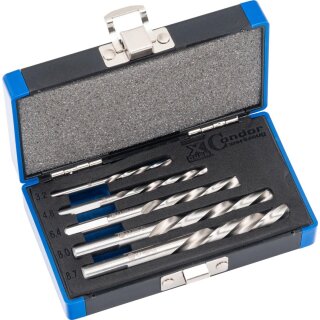 Condor Spiralbohrer-Satz, linksschneidend, HSS-E Cobalt 5%, 5-tlg., 3.2-8.7 mm