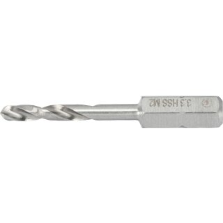 Condor Spiralbohrer-Bit, 1/4" 6-kant, HSS-G M2, ø 3.3, Länge 44 mm