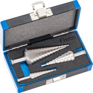 Condor Stufenbohrer-Satz, 3-tlg., HSS-E Cobalt 5%, 4-12 / 4-20 / 4-30 mm