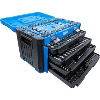 BGS technic Steckschlüssel-Satz Sechskant | Antrieb 6,3 mm (1/4") / 10 mm (3/8") / 12,5 mm (1/2") | Metrisch und Zollgrößen | 300-tlg.