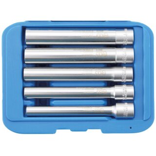BGS technic Steckschlüssel-Einsatz-Satz, Sechskant, extra tief | Antrieb Innenvierkant  10 mm (3/8") | SW 8 - 14 mm | 5-tlg.