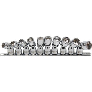 BGS technic Kardangelenk-Einsatz-Satz Sechskant | Antrieb Innenvierkant 10 mm (3/8") | SW 10 - 19 mm | 10-tlg.