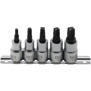 BGS technic Bit-Einsatz-Satz | Antrieb Innenvierkant 10 mm (3/8") | 4-kant Profil (für MTS-Mortorq) MTS0 - MTS04 | 5-tlg.