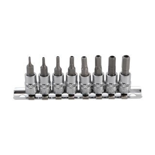 BGS technic Bit-Einsatz-Satz | Antrieb Innenvierkant 6,3 mm (1/4") | Innensechskant mit Bohrung 2 - 7 mm | 8-tlg.