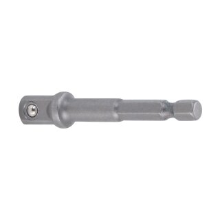 BGS technic Adapter für Bohrmaschinen | Antrieb Außensechskant 6,3 mm (1/4") / Abtrieb Außenvierkant 10 mm (3/8")