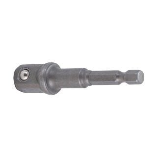 BGS technic Adapter für Bohrmaschinen | Antrieb Außensechskant 6,3 mm (1/4") / Abtrieb Außenvierkant 12,5 mm (1/2")