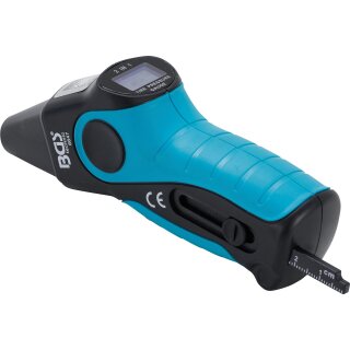 BGS technic Digitaler Reifendruckprüfer & Reifenprofil-Messschieber | 2-IN-1