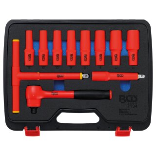 BGS technic VDE-Steckschlüssel-Satz | Antrieb Innenvierkant 12,5 mm (1/2") | SW 10 - 24 mm | 11-tlg.