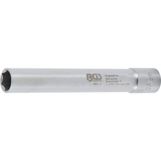 BGS technic Steckschlüssel-Einsatz Sechskant, extra tief | Antrieb Innenvierkant 10 mm (3/8") | 12 mm
