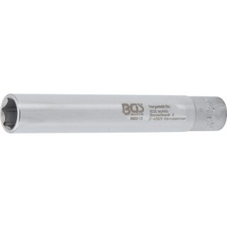 BGS technic Steckschlüssel-Einsatz Sechskant, extra tief | Antrieb Innenvierkant 10 mm (3/8") | 13 mm