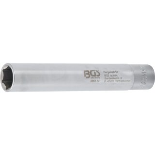 BGS technic Steckschlüssel-Einsatz Sechskant, extra tief | Antrieb Innenvierkant 10 mm (3/8") | 14 mm