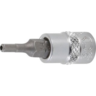 BGS technic Bit-Einsatz | Antrieb Innenvierkant 6,3 mm (1/4") | Innensechskant mit Bohrung 3 mm
