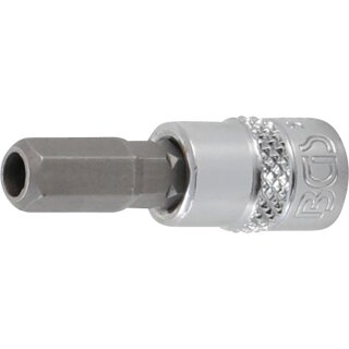 BGS technic Bit-Einsatz | Antrieb Innenvierkant 6,3 mm (1/4") | Innensechskant mit Bohrung 7 mm
