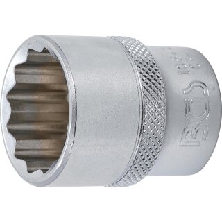 BGS technic Steckschlüssel-Einsatz Zwölfkant | Antrieb Innenvierkant 12,5 mm (1/2") | SW 23 mm