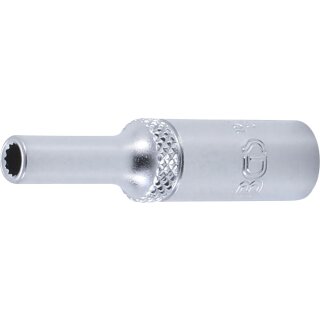 BGS technic Steckschlüssel-Einsatz Zwölfkant, tief | Antrieb Innenvierkant 6,3 mm (1/4") | SW 4 mm