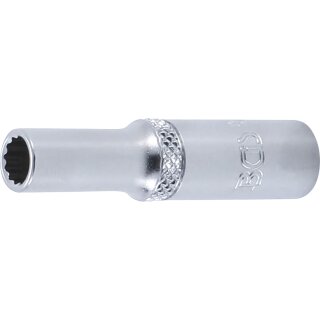 BGS technic Steckschlüssel-Einsatz Zwölfkant, tief | Antrieb Innenvierkant 6,3 mm (1/4") | SW 6 mm