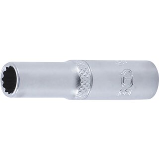 BGS technic Steckschlüssel-Einsatz Zwölfkant, tief | Antrieb Innenvierkant 6,3 mm (1/4") | SW 7 mm