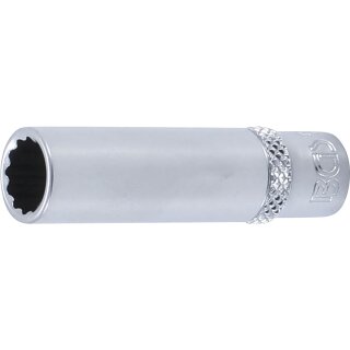 BGS technic Steckschlüssel-Einsatz Zwölfkant, tief | Antrieb Innenvierkant 6,3 mm (1/4") | SW 9 mm