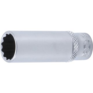 BGS technic Steckschlüssel-Einsatz Zwölfkant, tief | Antrieb Innenvierkant 6,3 mm (1/4") | SW 12 mm