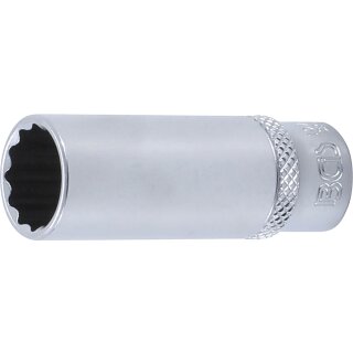 BGS technic Steckschlüssel-Einsatz Zwölfkant, tief | Antrieb Innenvierkant 6,3 mm (1/4") | SW 13 mm