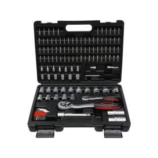 Kraftmann Steckschlüssel-Satz Wellenprofil | Antrieb 6,3 mm (1/4") / 12,5 mm (1/2") | 115-tlg.