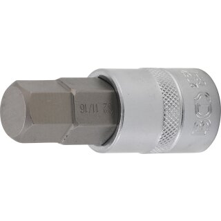 BGS technic Bit-Einsatz | Länge 70 mm | Antrieb Innenvierkant 12,5 mm (1/2") | Innensechskant 11/16"