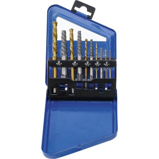 BGS technic Schraubenausdreher- & Linksbohrer-Satz | HSS | titan-nitriert | 2 - 7,5 mm | 10-tlg.
