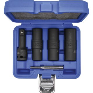 BGS technic Kraft-Spezial-Steckschlüssel-Wendeeinssatz-Satz | Sechskant & Schraubendreher 17 - 19 - 21mm | 12.5 mm (1/2") | 3-tlg.