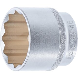BGS technic Steckschlüssel-Einsatz Zwölfkant | Antrieb Innenvierkant 12,5 mm (1/2") | SW 46 mm