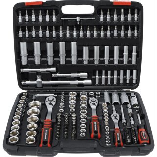 Kraftmann Steckschlüssel-Satz | Antrieb 6,3 mm (1/4") / 10 mm (3/8") / 12,5 mm (1/2") | 172-tlg.