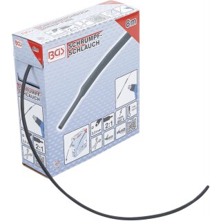BGS technic Schrumpfschlauch-Box | schwarz | Ø 3,2 mm | 10 m
